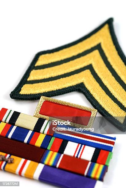 Sierżant Insygnia Z Commendation Taśmy - zdjęcia stockowe i więcej obrazów Armia - Armia, Bohater, Fotografika