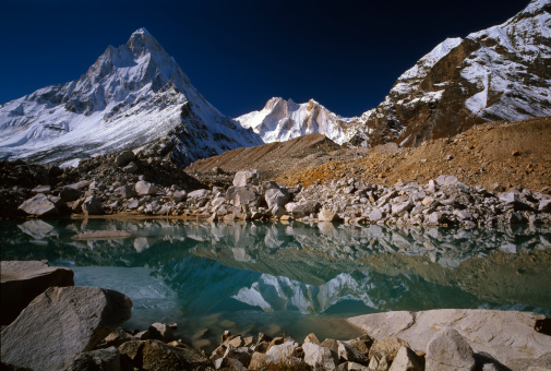 View on Shivling and Mehru Peak (slide 6x9 cm).See my other similar photos: