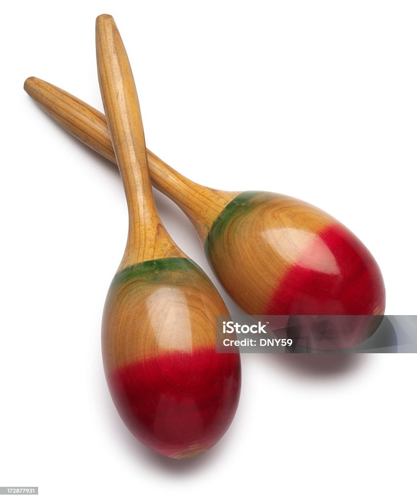 Pair of maracas isolated on a white backgroud Two maracas isolated on white background with soft shadow. Clipping path included. Maraca Stock Photo