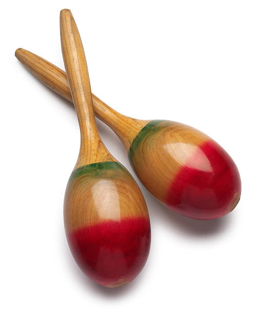 Pair of maracas isolated on a white backgroud Two maracas isolated on white background with soft shadow. Clipping path included. maraca stock pictures, royalty-free photos & images