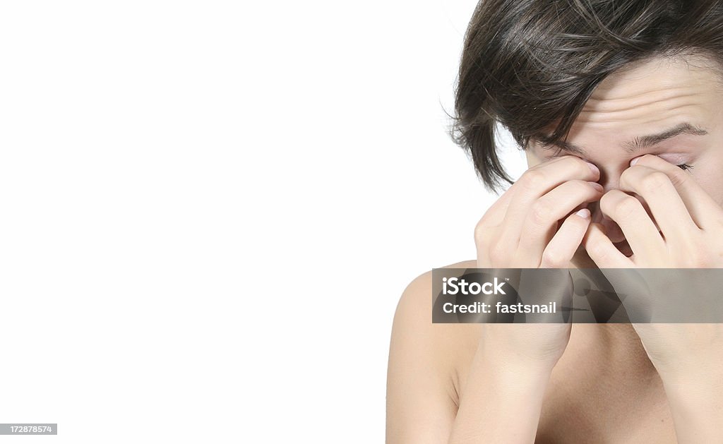 Bella ragazza con il suo viso - Foto stock royalty-free di Adolescente