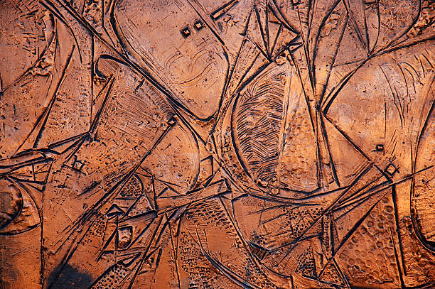 Cobre Engraving detalhe - foto de acervo