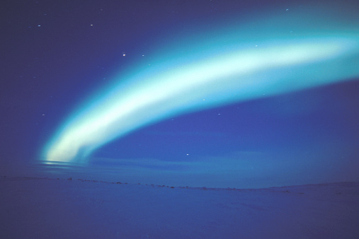 Image of the Northern Lights (Aurora Borealis) taken in Nunavut, Canada. Camera: Nikon F90X, scanned slide film