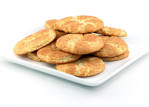 Snickerdoodle cookies on a plate.
