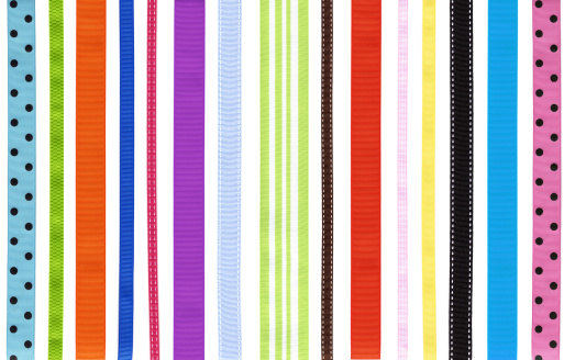 A variety of different ribbons perfectly isolated on white. Please note XXXL Size 22.5MP