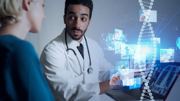 istock Medical technology concept. DNA. Gene therapy. 1728809862