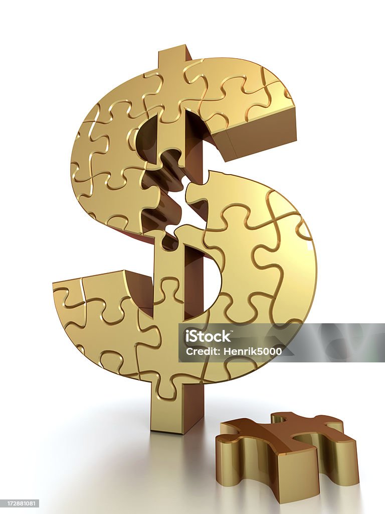 Dollaro di Puzzle in oro - Foto stock royalty-free di Rompicapo