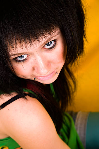teen girl - pierced punk goth teenager стоковые фото и изображения