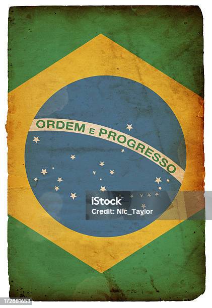 Bandera De Brasil Xxxl Foto de stock y más banco de imágenes de Abstracto - Abstracto, América del Sur, Anticuado