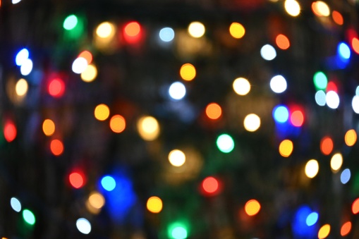 Defocused multicolour Christmas lights.