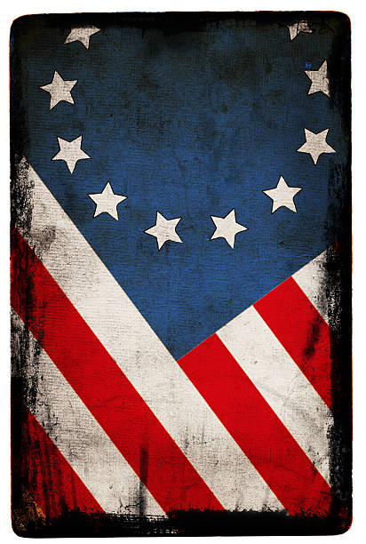 Betsy Ross US Flag Detail of a grunge Betsy Ross Flag of the USA with a black border betsy ross house stock pictures, royalty-free photos & images