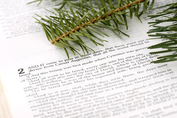 istock Christmas Passage Bible and Pine Branch (KJV) 172882685