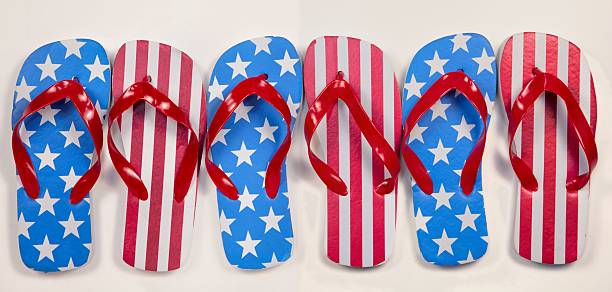 color flip flop isolated on white background