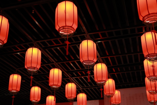 The traditional red Chinese lanterns