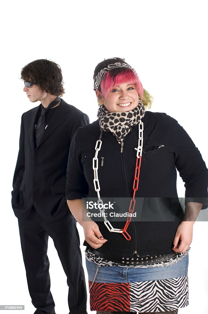 Punker menina e homem de negócios - Foto de stock de 16-17 Anos royalty-free