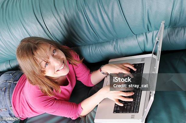 Laptop Smile Stock Photo - Download Image Now - 20-24 Years, 20-29 Years, Adult