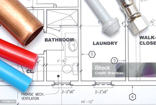 Rohrleitung Stockfoto und mehr Bilder von Badezimmer - Badezimmer, Bathroom, Baugewerbe