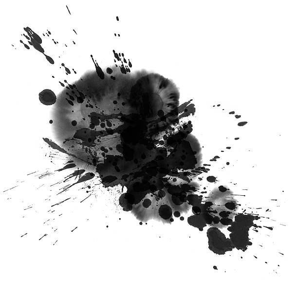 istock Black paint splatter against a white background 172885869