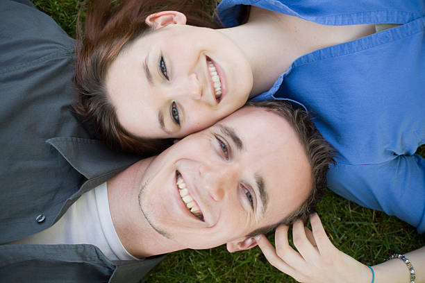 istock young happy couple outdoors from above 172886265