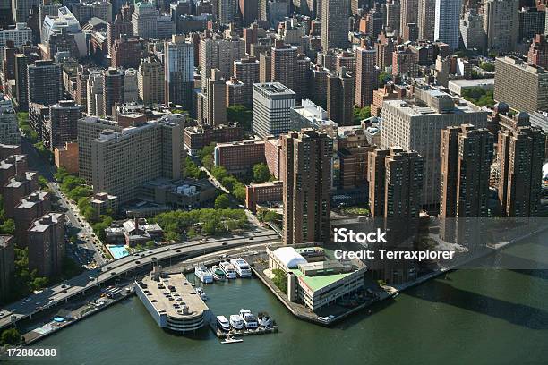 New York Apartment Buildings And Waterfront Stock Photo - Download Image Now - New York City, Aerial View, Hospital