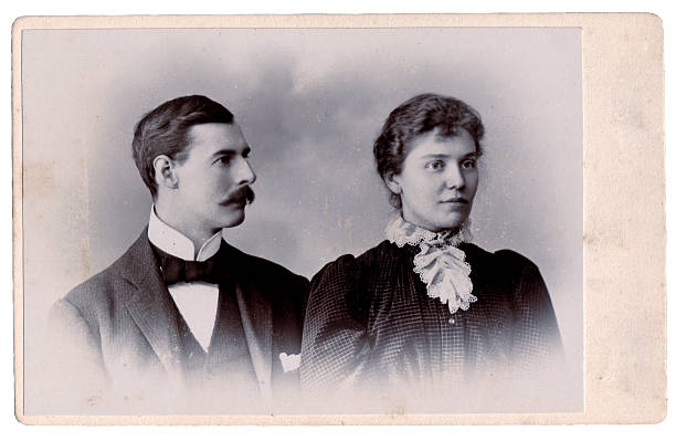 Victorian couple Vintage photograph from the late 19th century of a man and his wife gender stereotypes photos stock pictures, royalty-free photos & images