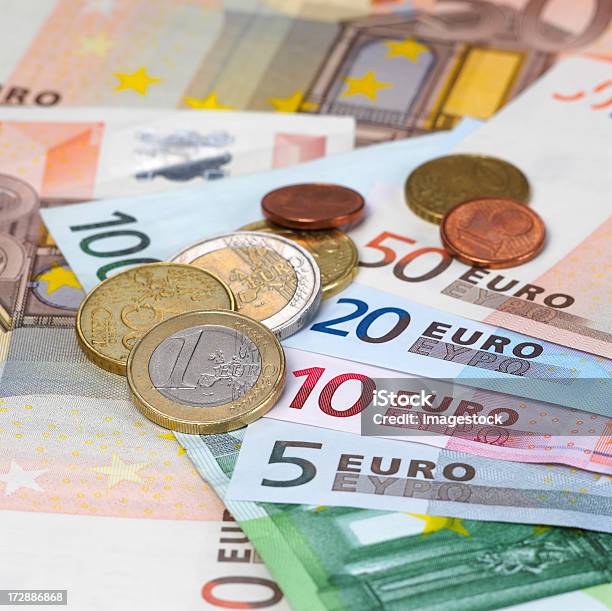 European Currency Stock Photo - Download Image Now - Abundance, Business, Close-up