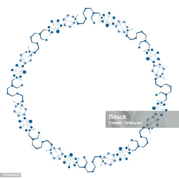 Atom Frame Atom Molecule Formula Art Drawn Round Frame Stock Illustration ...