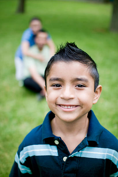 kid enjoying family