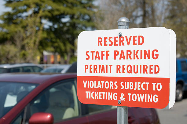 istock Reserved for Staff Parking Permit Required Sign 172895530