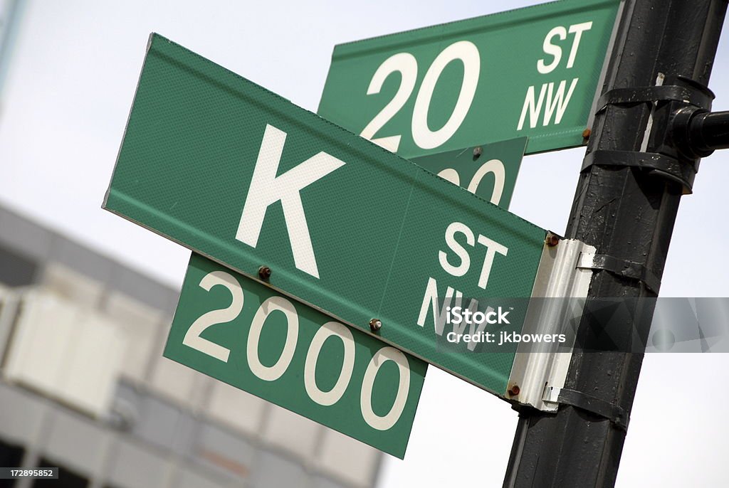 K Street, o Lobbyist endereço em Washington, DC - Foto de stock de Capitais internacionais royalty-free