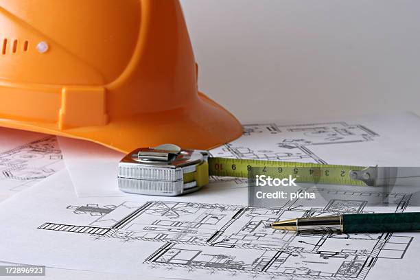 Construção E Ferramentas De Desenho - Fotografias de stock e mais imagens de Arquiteto - Arquiteto, Arquitetura, Betão