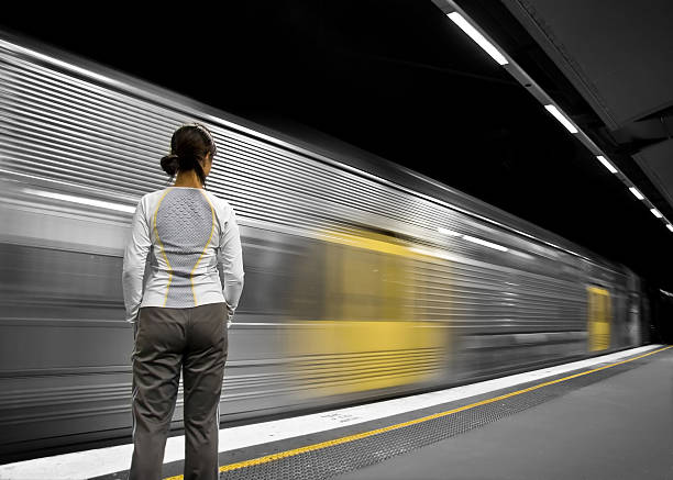 istock Young woman at a train station 172896929