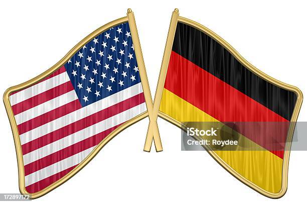 Us Friendship Flag Pin Germany Stock Photo - Download Image Now - Badge, Business, Cut Out