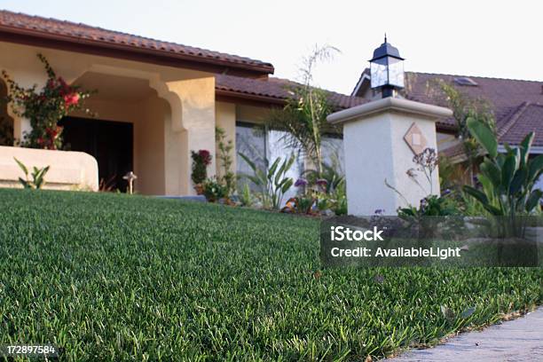 House With Synthetic Lawn Stock Photo - Download Image Now - Artificial, Turf, Grass