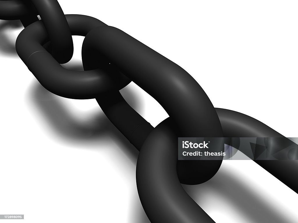 Black Chain Links Close view of links in a chain. Attached Stock Photo