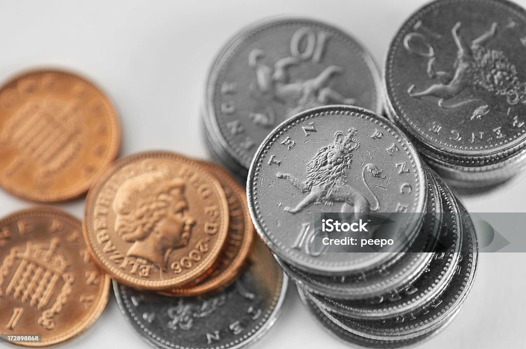 硬貨シリーズ - 10ペンス硬貨のロイヤリティフリーストックフォト