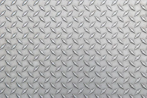 Photo of Diamond Steel Tread Background Slightly Worn Horizontal