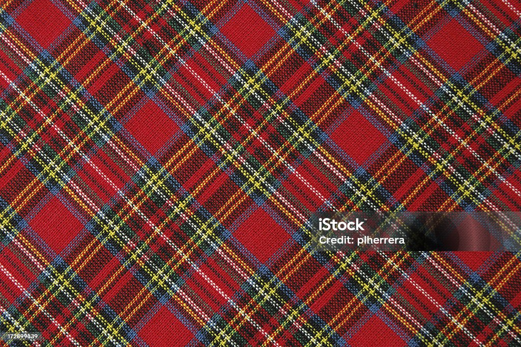 Couleurs vives tissu écossais rouge plan en diagonale - Photo de Tartan libre de droits