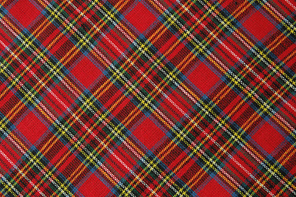 istock Brightly Colored Red Plaid Fabric Shot Diagonally 172899439