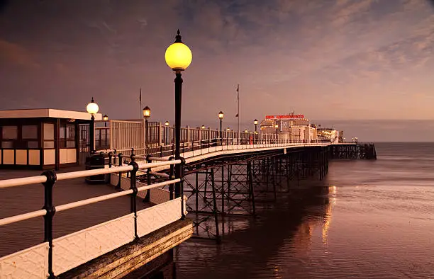 Worthing’s Victorian pier bathed in late evening sun