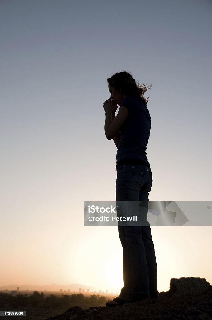 Silhouette de la prière - Photo de Adulte libre de droits