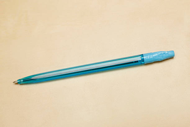 Old Chewed Pen Old chewed pen on desk top chewed stock pictures, royalty-free photos & images