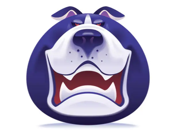 Vector illustration of angry bulldog head icon