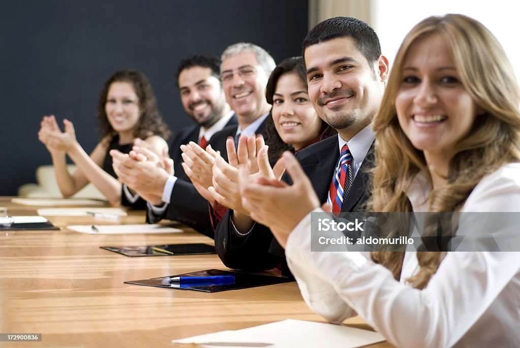 Grupo de negocios de las palmas - Foto de stock de Ovacionar libre de derechos