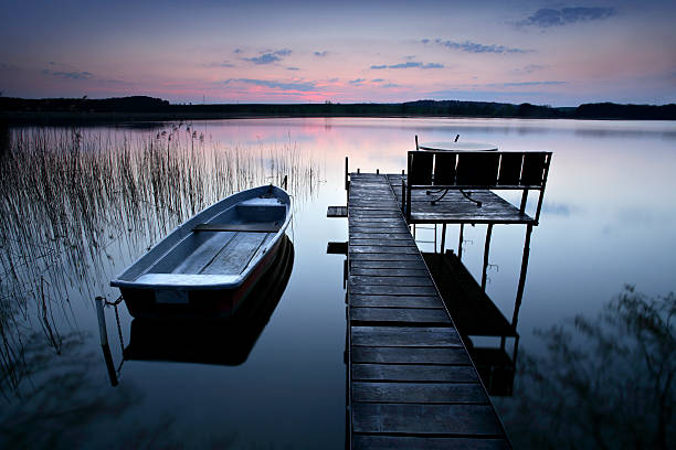 nightfall on a remote lake