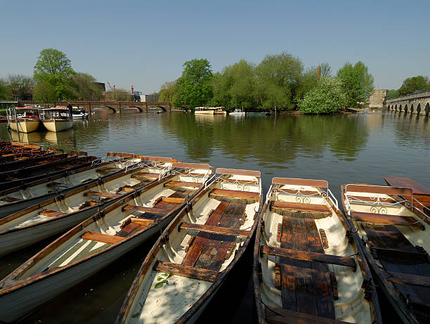 Rowing Boats at Stratford stock photo