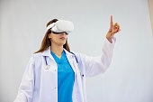 Innovating the Future: Female Doctor Embracing Virtual Reality in Medical Research