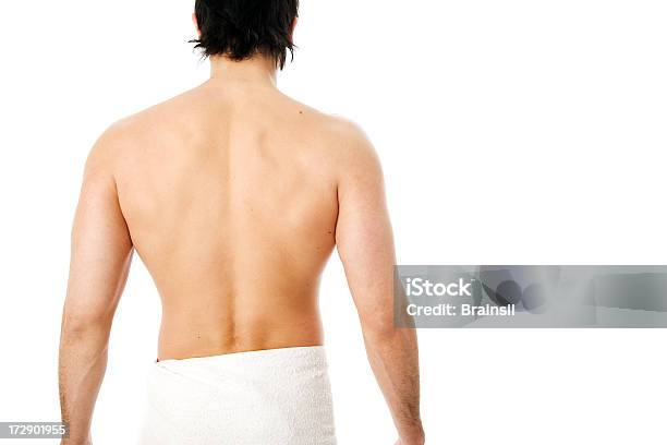 Man Spa Stock Photo - Download Image Now - Towel, Men, Rear View