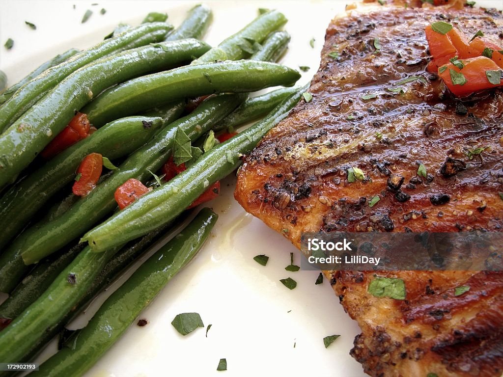 Lecker gegrillten Lachs - Lizenzfrei Filetiert Stock-Foto