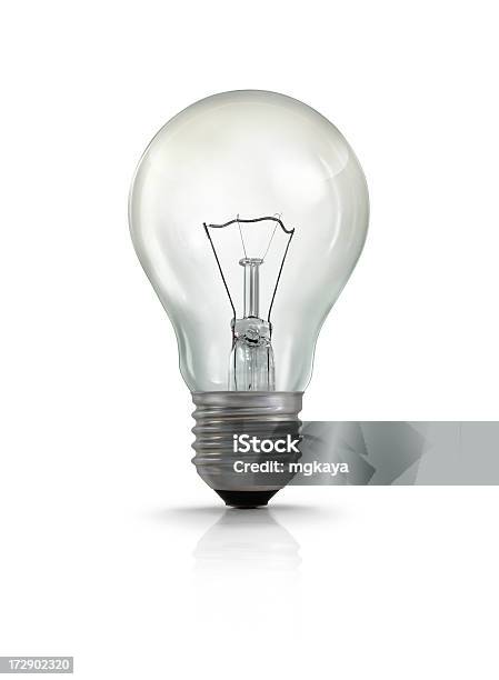 A Screw Cap Light Bulb With Old Fashioned Filament Stock Photo - Download Image Now - Light Bulb, White Background, Color Image